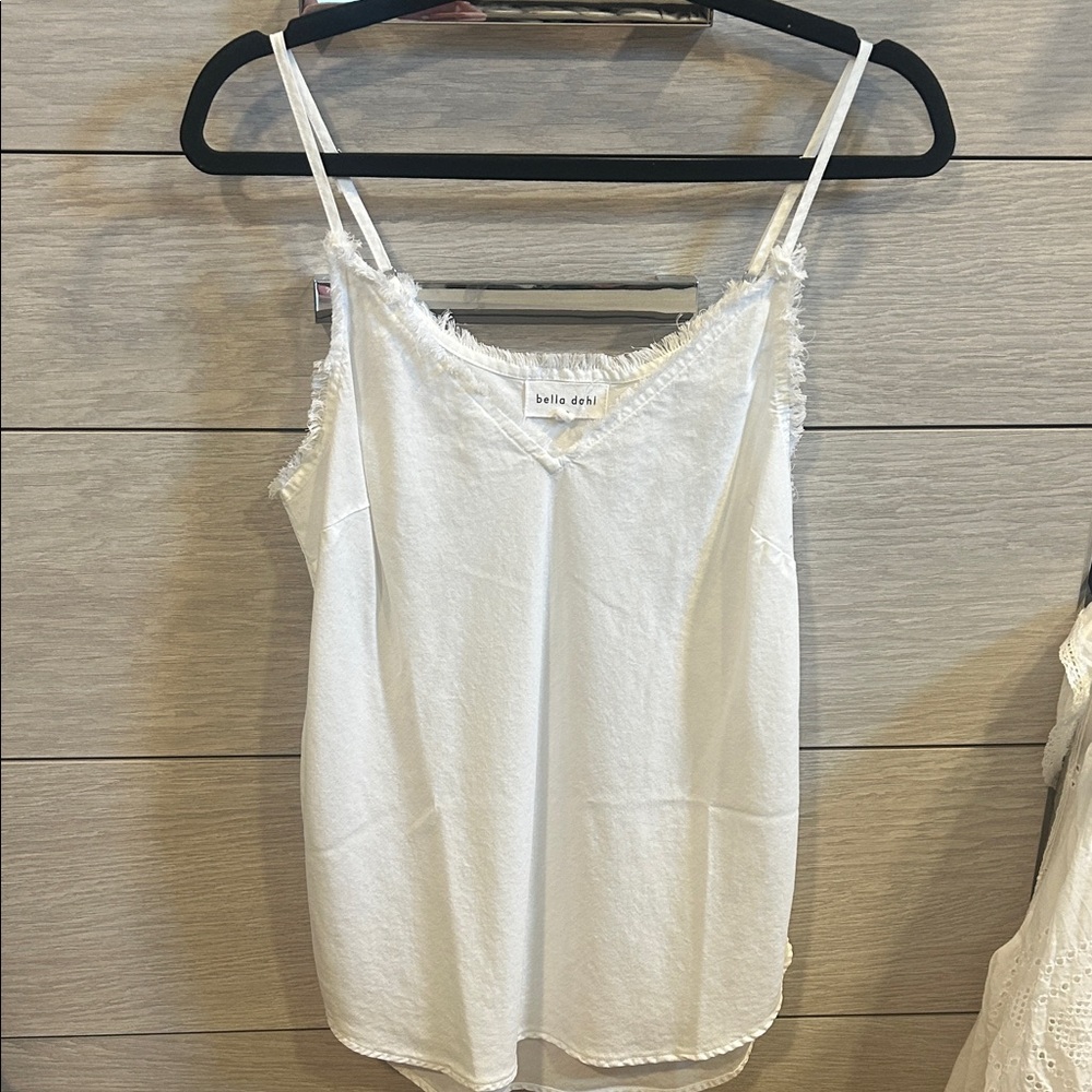 Bella Dahl White Frayed Camisole